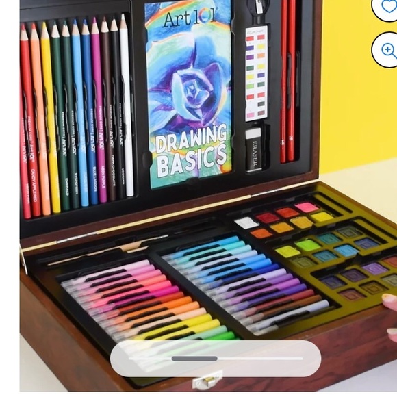 ART 101 BUDDING ARTIST - NWT 138-piece art set in wooden box. Unopened! - Picture 2 of 15